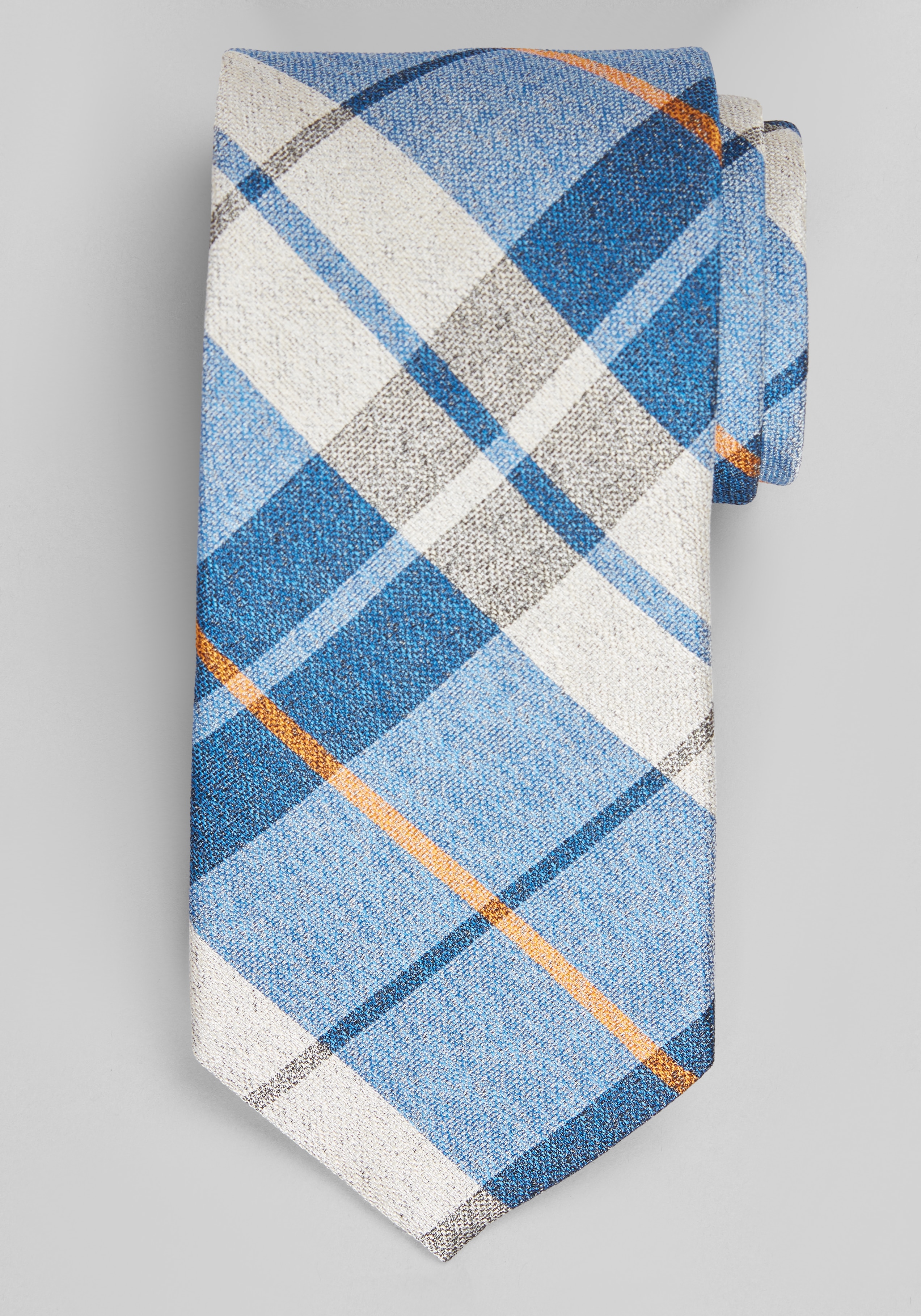 Reserve Collection Textured Happy Plaid Silk Tie