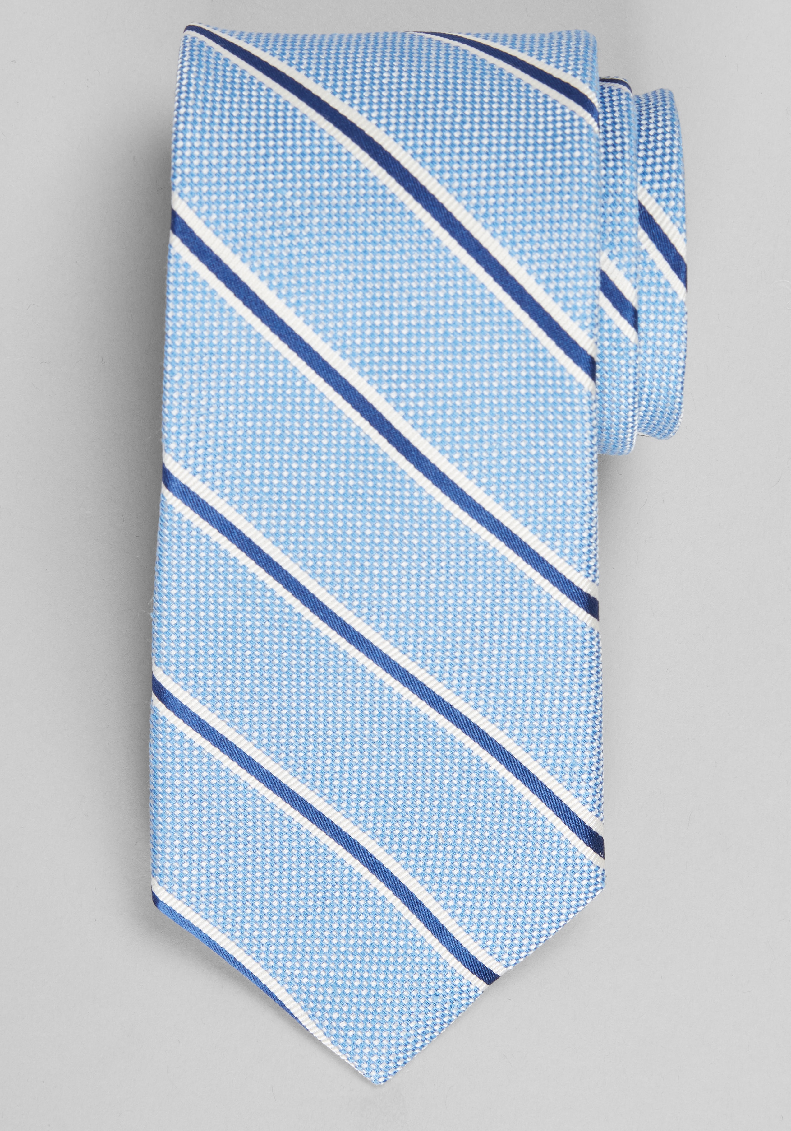 Reserve Collection Summer Oxford Stripe Silk-Linen Blend Tie