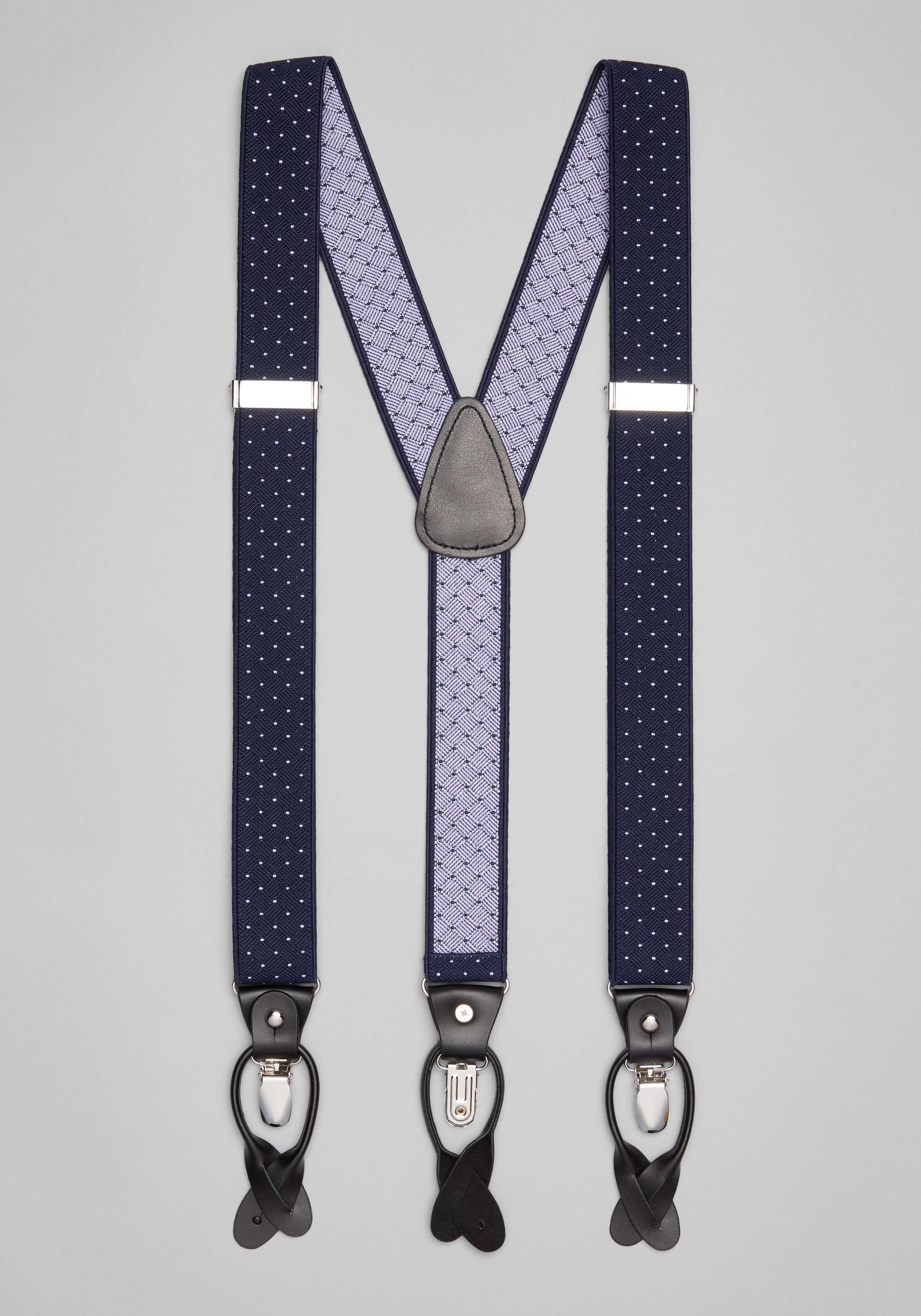 1-Inch Solid Small Pin Clip Suspenders