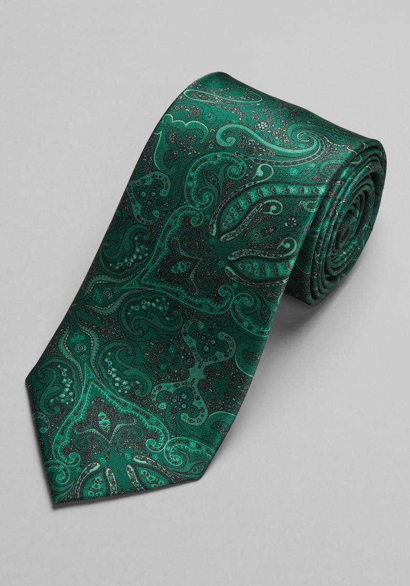Men's Reserve Collection Paisley Tie - Long at Jos. A. Bank, Green, Size LONG