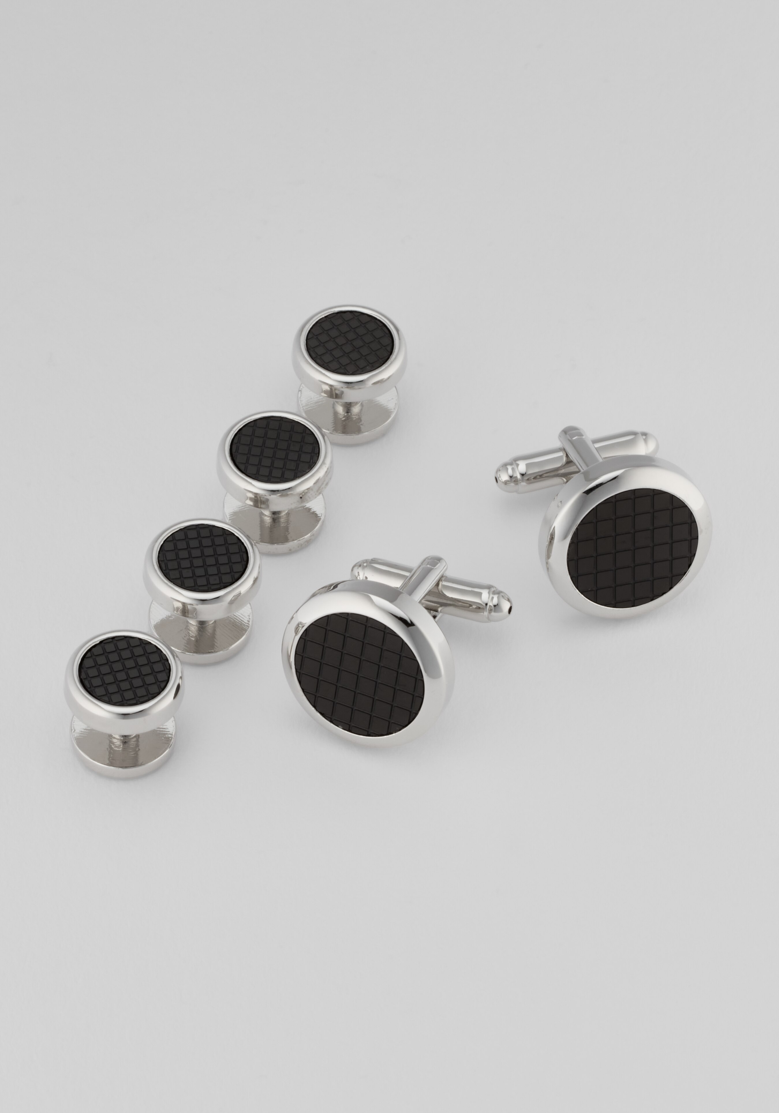 Gunmetal Argyle Design Cufflinks