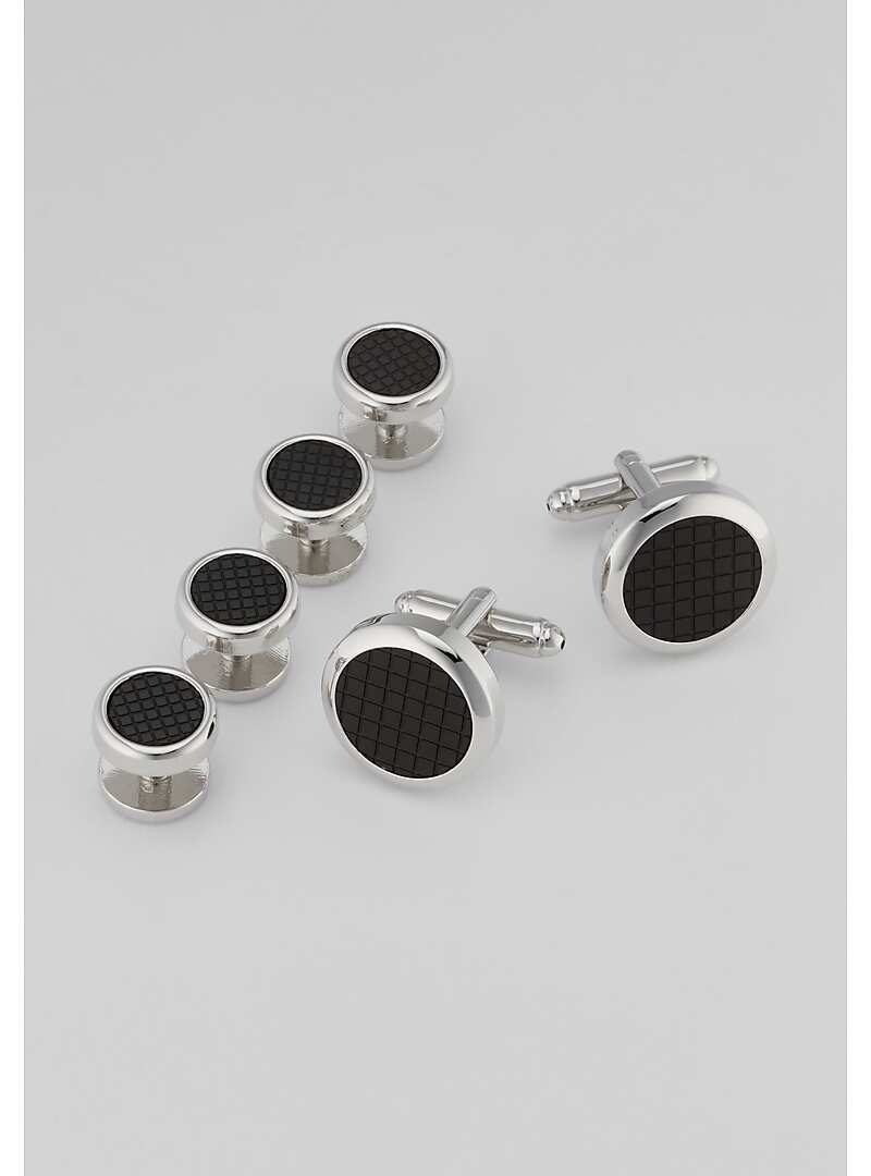 Jos. A. Bank Silvertone and Gunmetal Cufflink & Stud Set All Accessories Jos A Bank