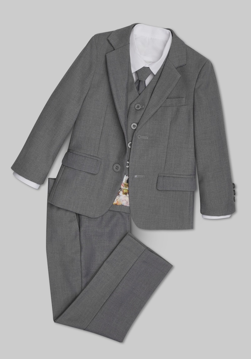 JoS. A. Bank Men's Peanut Butter Collection 007 Slim Fit Toddlers Suit, Grey, 4 Years