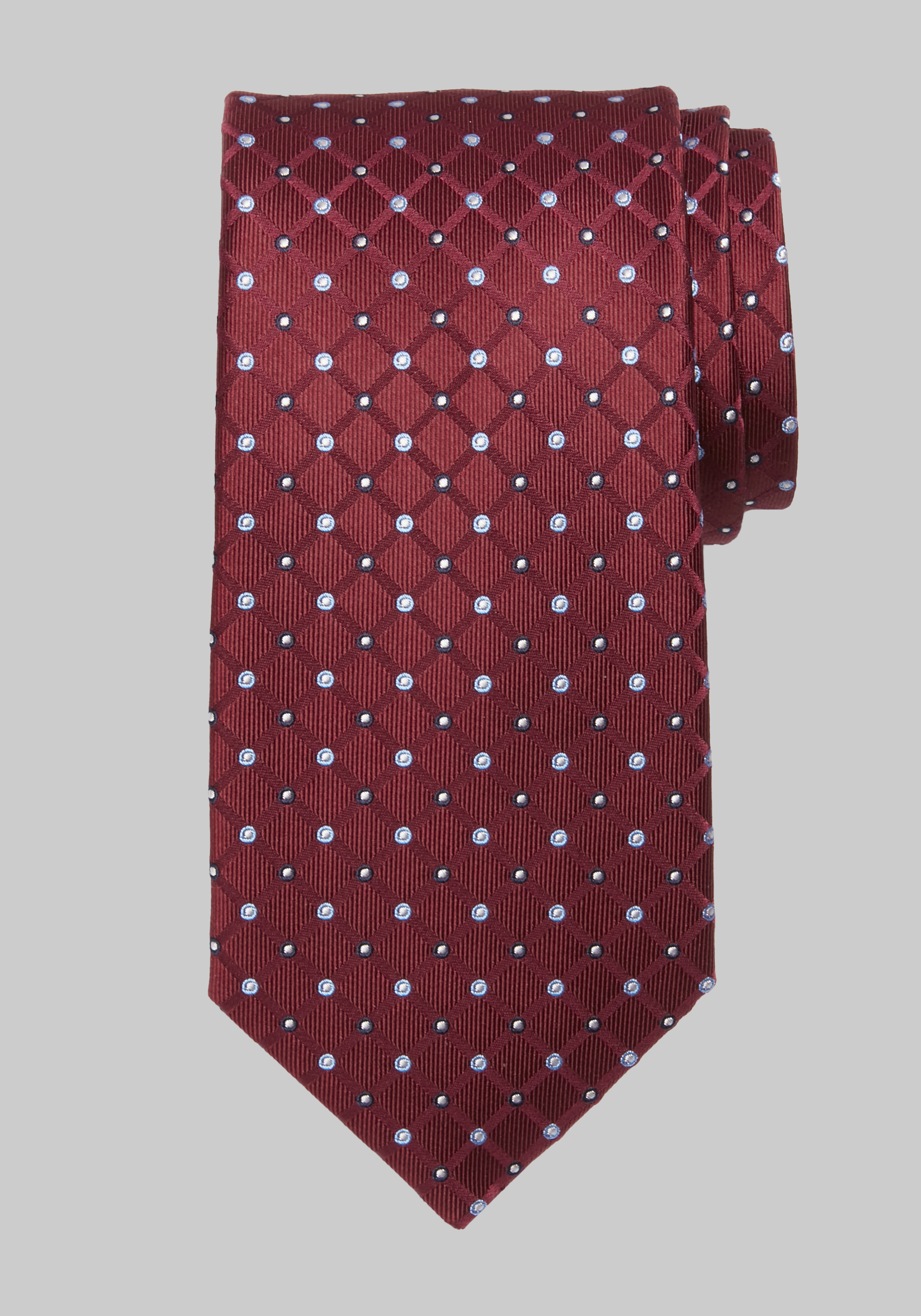 Men's CLEARANCE, Traveler Collection Dots and Squares Tie - Long CLEARANCE - Jos A Bank