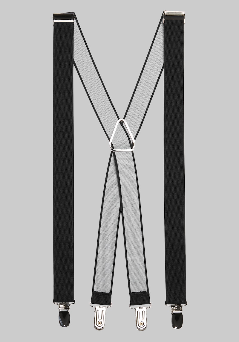 JoS. A. Bank Men's 25mm Skinny Suspenders, Black, One Size