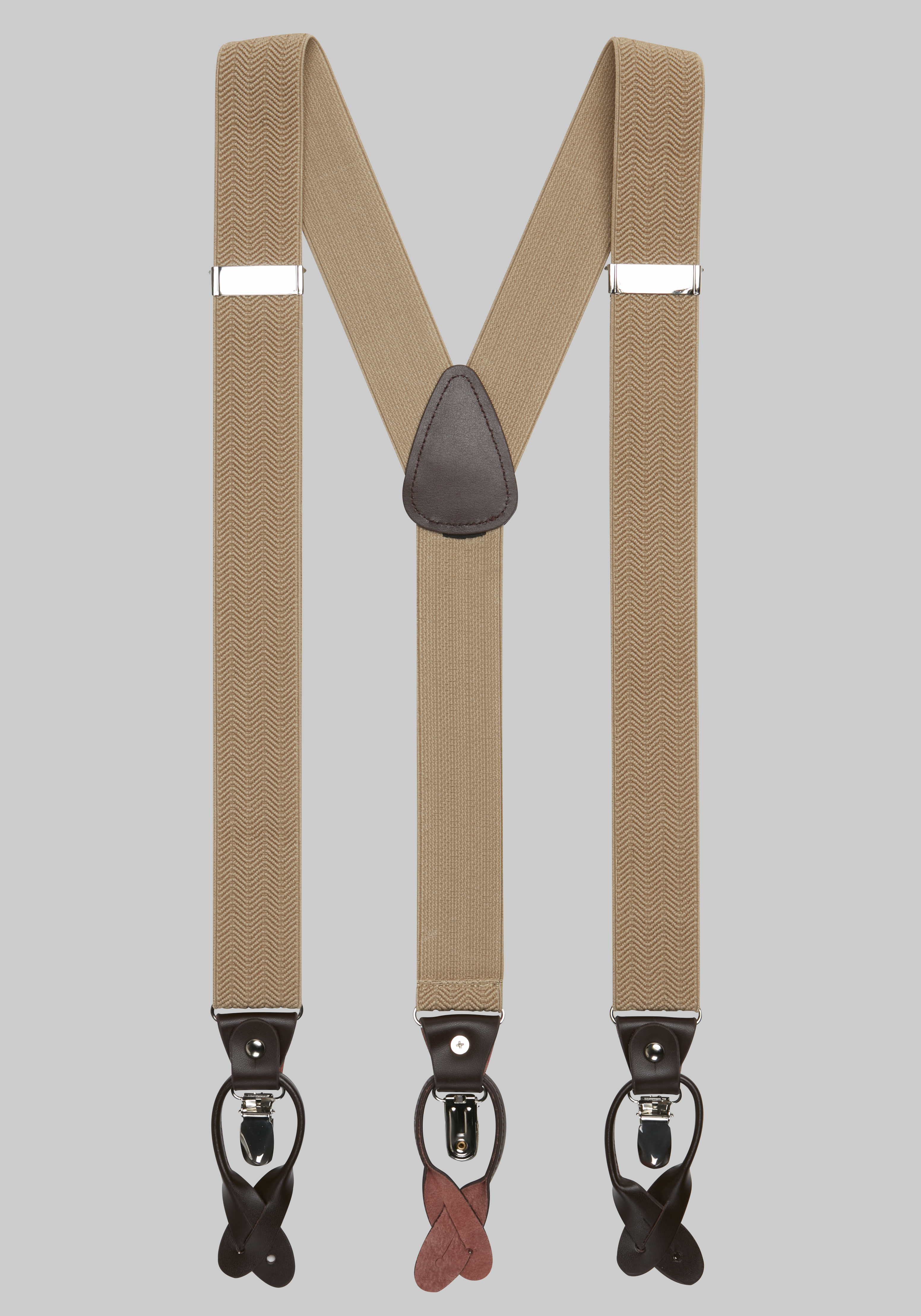 Men's Accessories, Jos. A. Bank Textured Chevron Convertible Suspenders - Jos A Bank