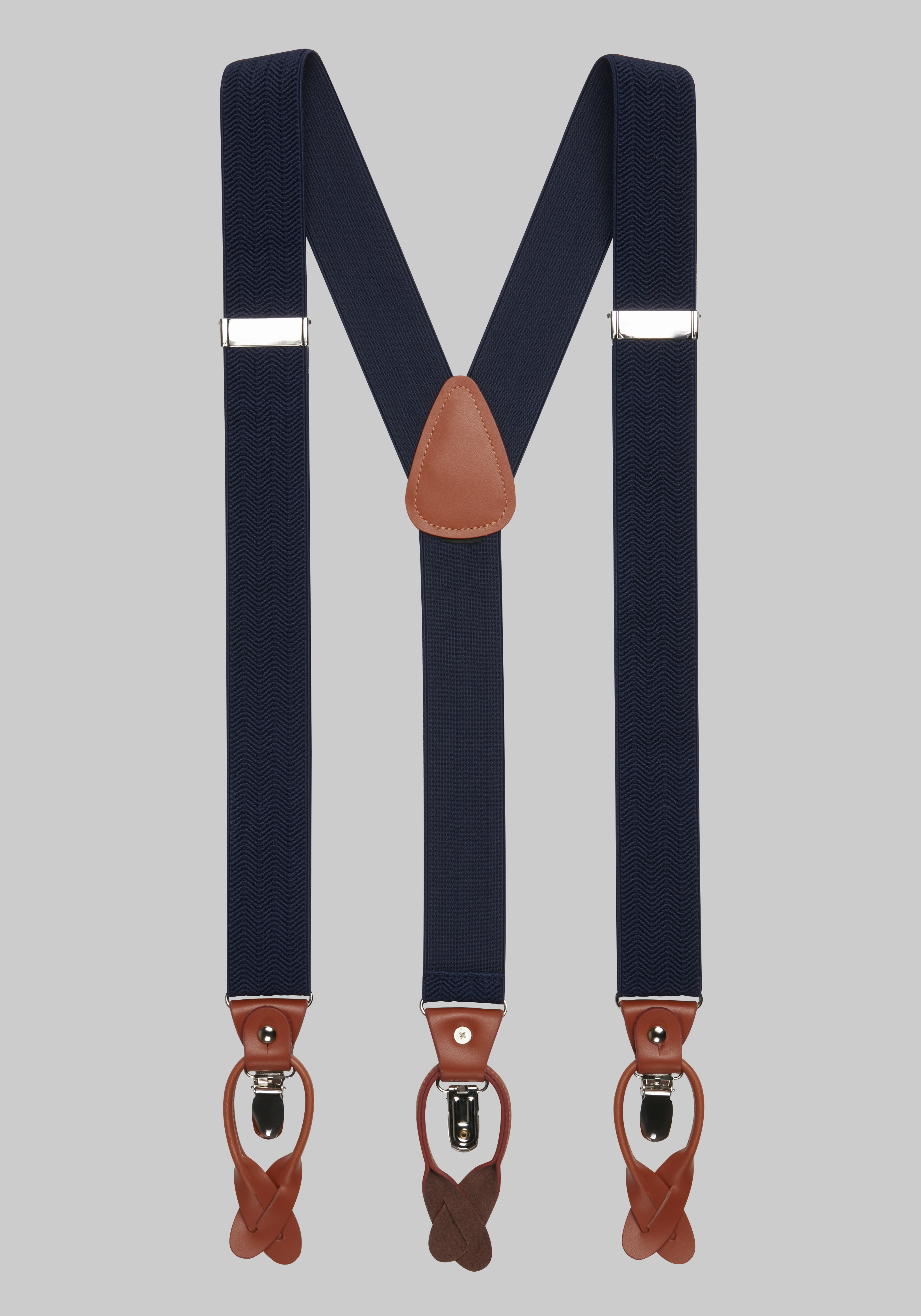 Wide Dark Grey Convertible Suspenders, In stock!