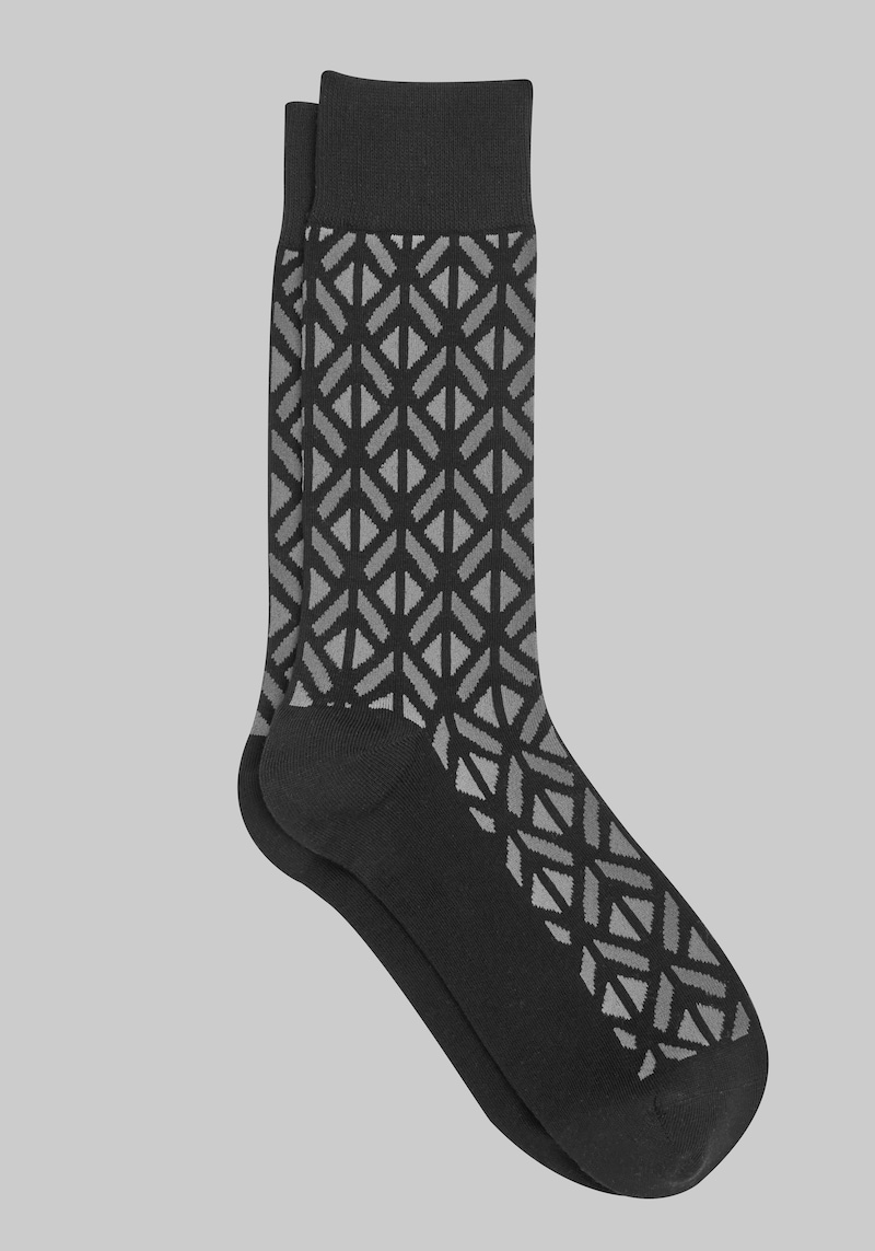 Men's Jos. A. Bank Split Diamond Socks at Jos. A. Bank, Black, Size Mid Calf