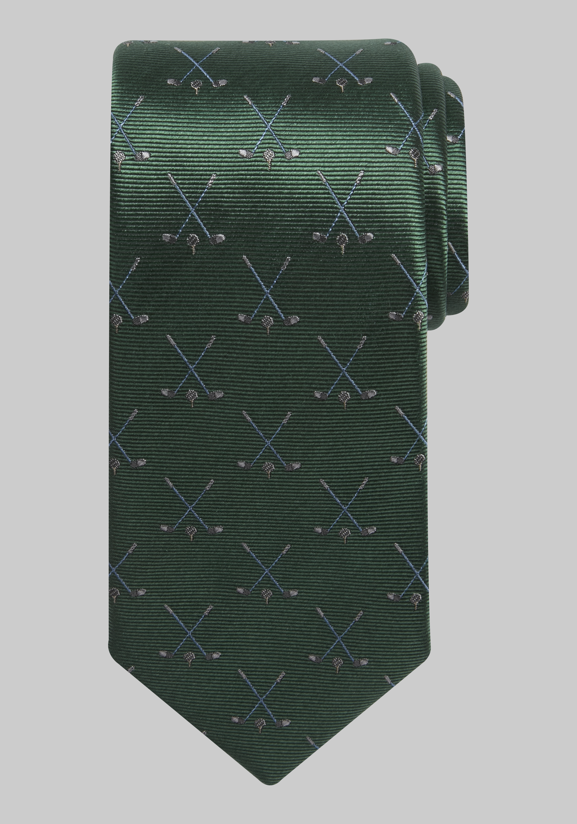 Mens XL Length Tie in Solid Olive Green