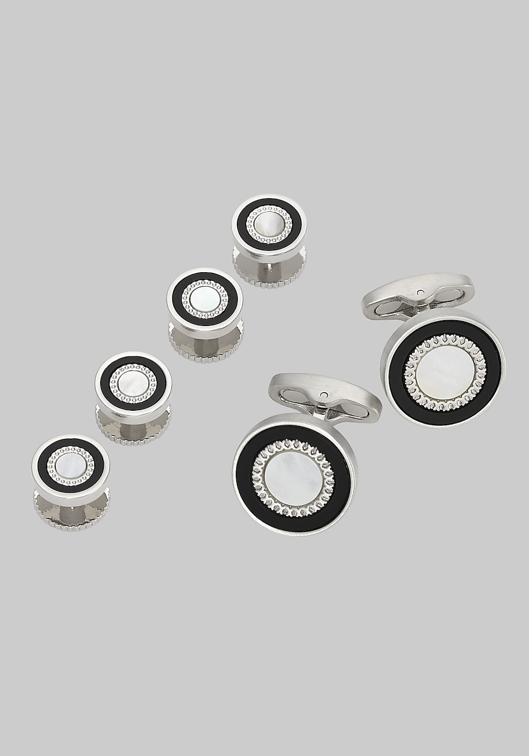 Jos. A. Bank Mother Of Pearl and Onyx Cufflink & Stud Set