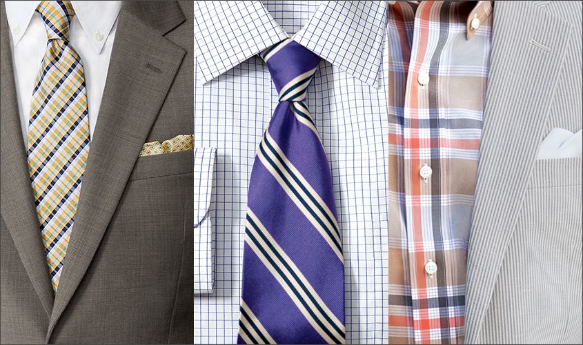 Stripe shirts, pattern shirts, clothing layers by Jos A Bank