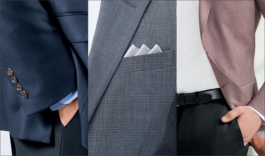 Three piece suits, black pinstripe three piece suit by Jos A Bank