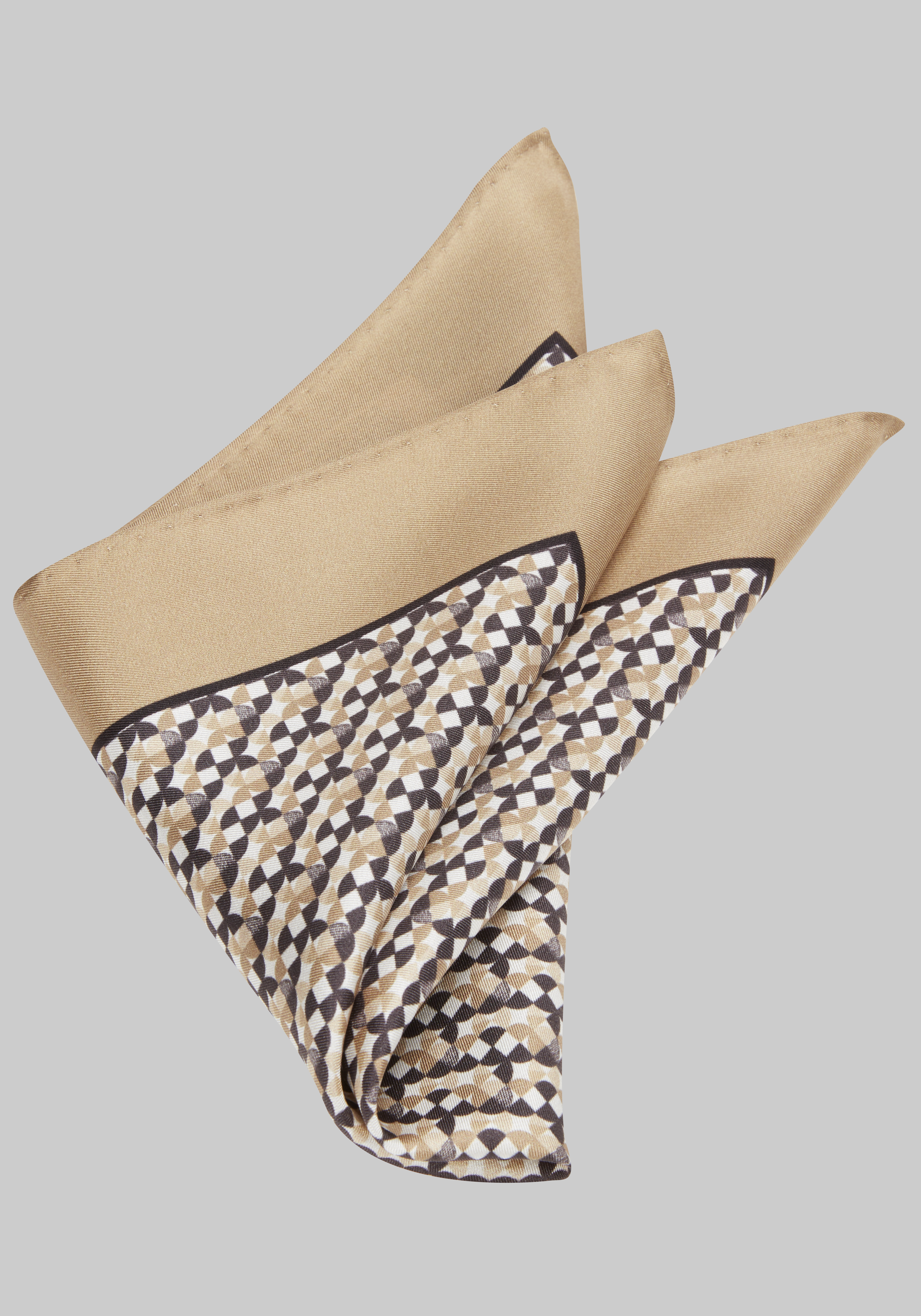 Men's CLEARANCE, Jos. A. Bank Satin Micro Solid Border Pocket Square CLEARANCE - Jos A Bank