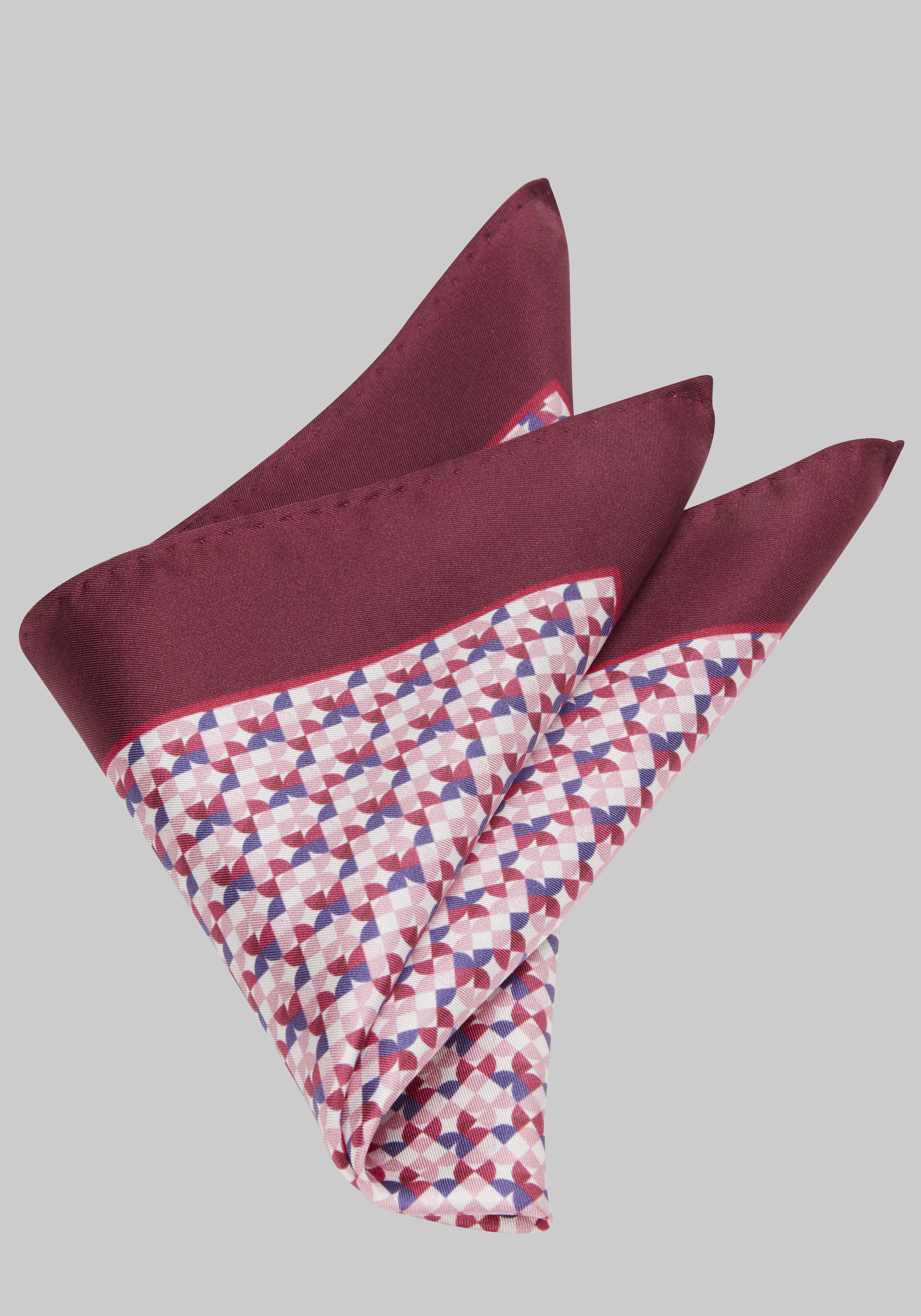 Men's CLEARANCE, Jos. A. Bank Satin Micro Solid Border Pocket Square CLEARANCE - Jos A Bank