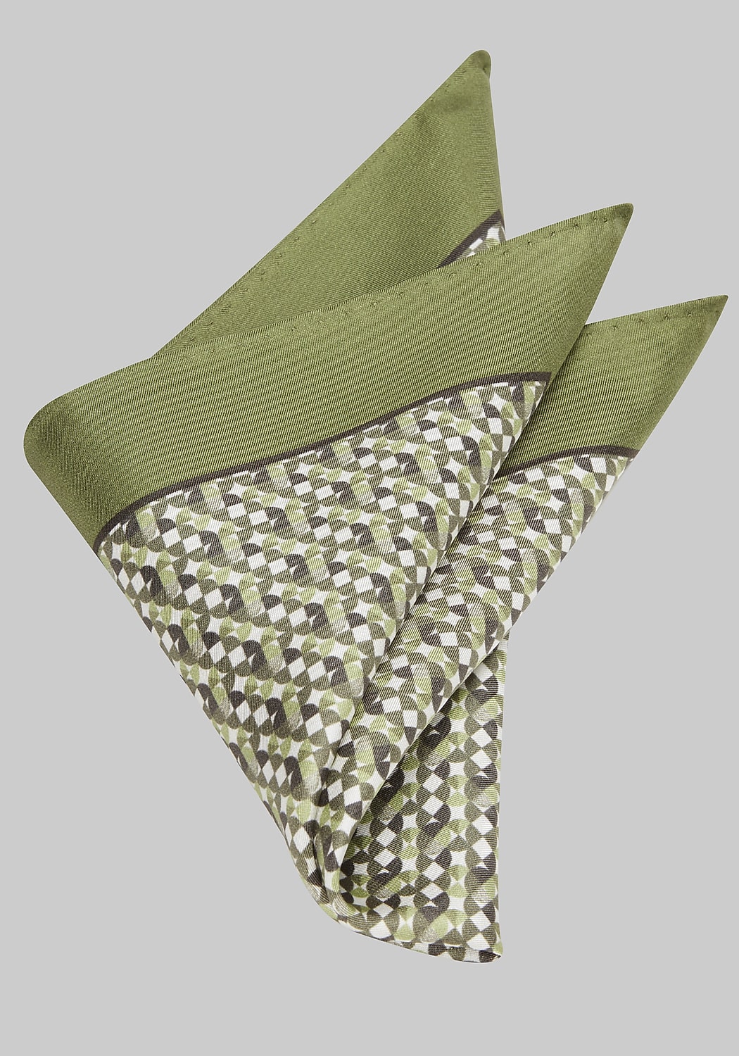 Jos. A. Bank Satin Micro Solid Border Pocket Square CLEARANCE