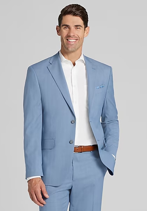 Man in a light blue casual suit