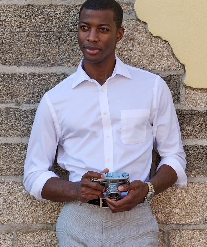 Man wearing a Reserve Collection dress shirt