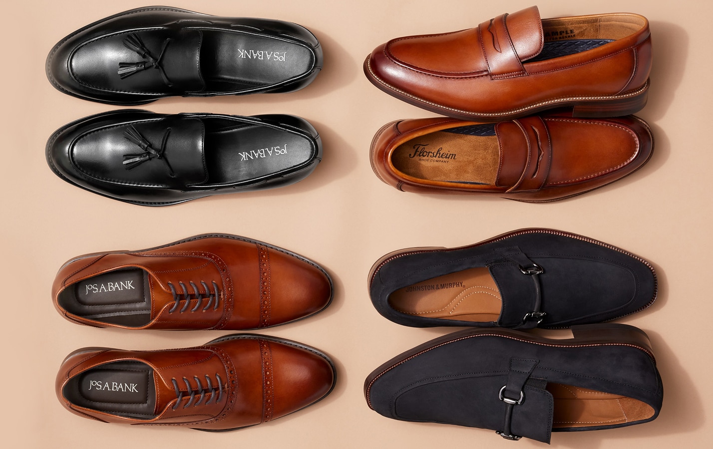 Pair of brown leather dress shoes