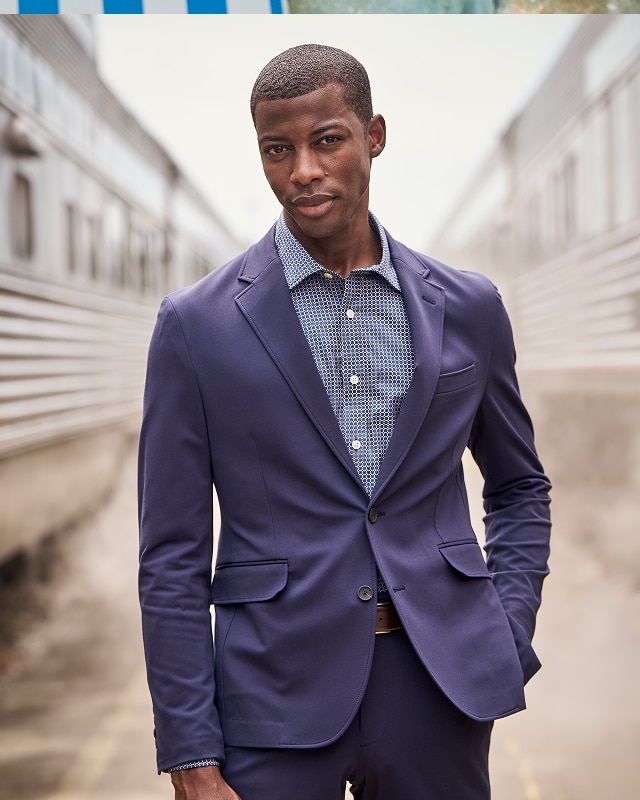 Man in a clearance suit