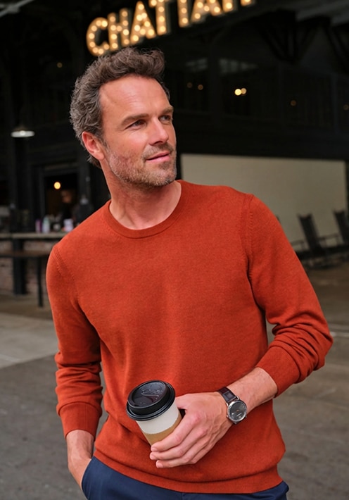 Man in a Pima cotton sweater