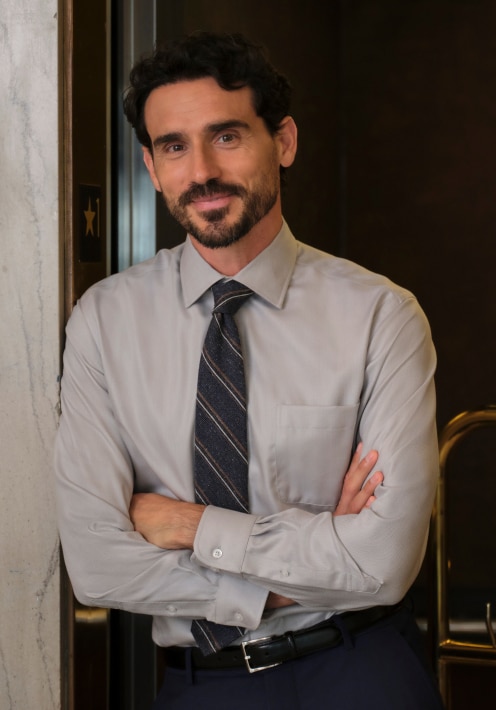 Man wearing a dress shirt and tie
