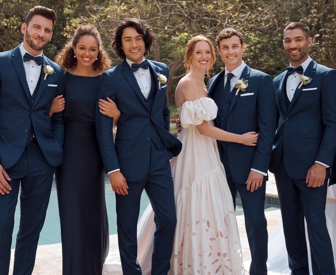 Navy Blue Velvet Groom Wedding Suit for Men by GentWith.com