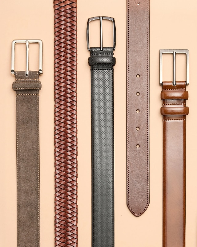 Assortment of men's leather belts